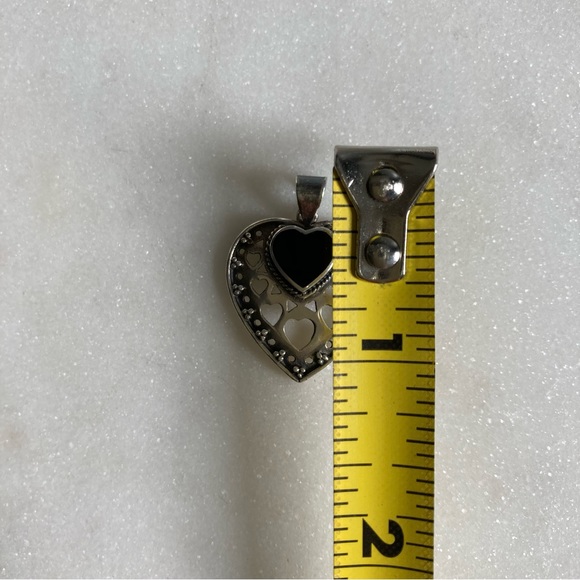 BOMA Sterling Silver And Onyx Heart Pendant - Picture 2 of 2